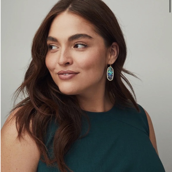 Kendra Scott Gold Elle earrings in Abalone Shell - Picture 3 of 6